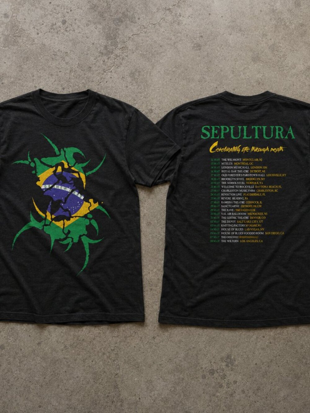 Sepultura Celebrating Life Through Death North America Tour T-Shirt